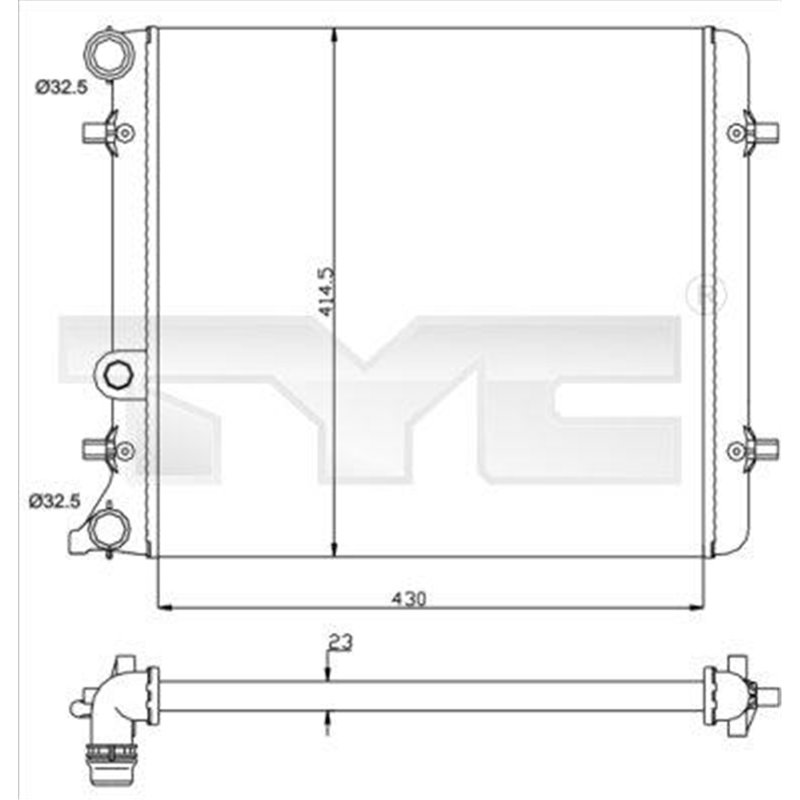Radiator, racire motor - TYC-737-0010