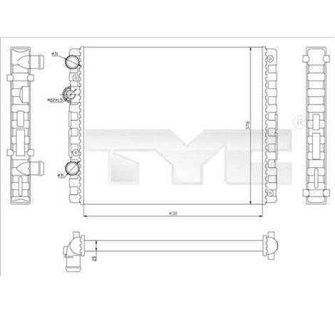 Radiator, racire motor - TYC-737-0040