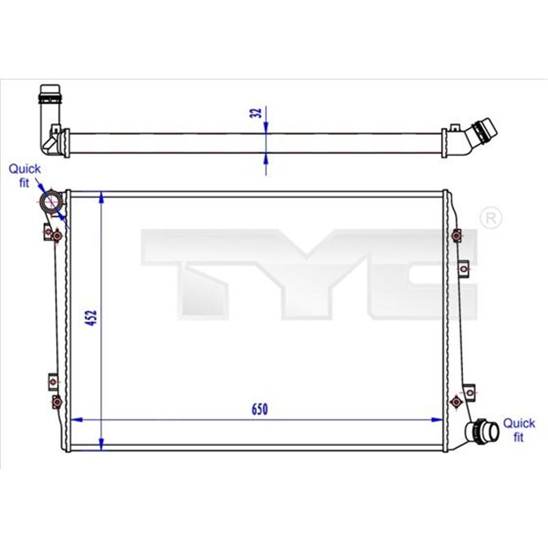 Radiator, racire motor - TYC-737-0062-R