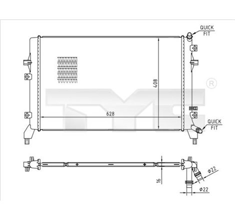 Radiator, racire motor - TYC-737-0066