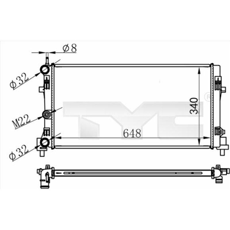 Radiator, racire motor - TYC-737-0074