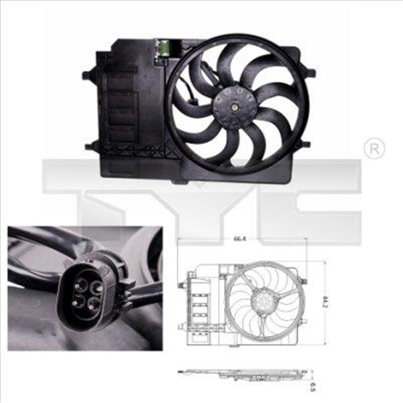 Ventilator, radiator - TYC-803-0001