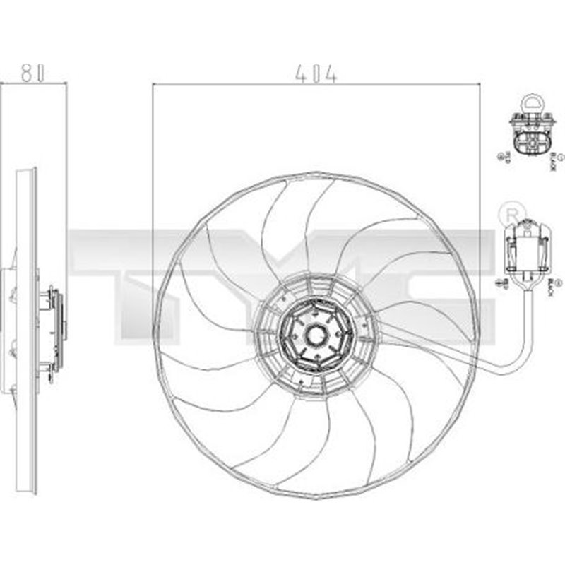 Ventilator, radiator - TYC-825-0019