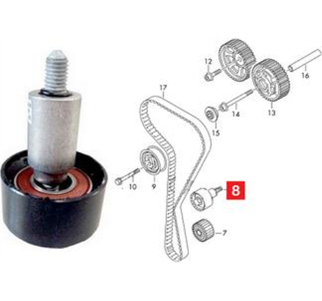 Rola ghidare / conducere, curea distributie - VAG-04E109244B