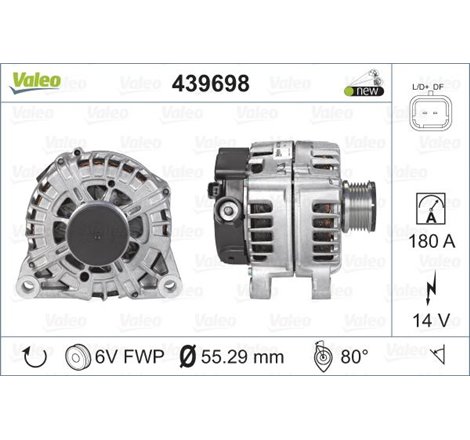 Alternator 14V. 180A CITROEN BERLINGO. BERLINGO MULTISPACE. BERLINGO-MINIVAN. C4. C4 GRAND PICASSO I. C4 I. C4 PICASSO I. C5 II.