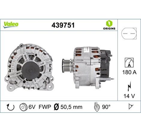 Alternator 14V. 180A SKODA SUPERB II. VW CRAFTER 30-35. CRAFTER 30-50. MULTIVAN T5. MULTIVAN T6. PASSAT B6. TRANSPORTER T5. TRAN