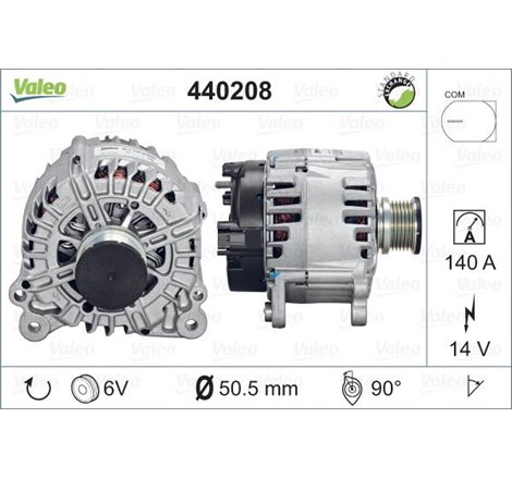 Alternator 14V. 140A AUDI A4 ALLROAD B8. A4 B8. A5. Q5 2.0D 11.07-05.17 - Valeo-440208