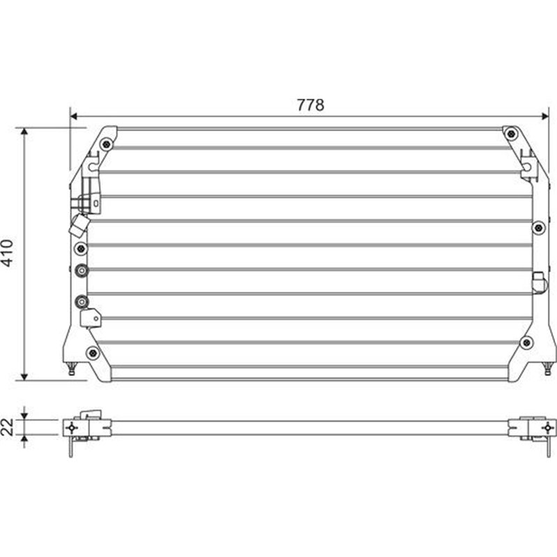 Condensator AC TOYOTA CAMRY 2.2-3.0 08.96-11.01 - Valeo-814283