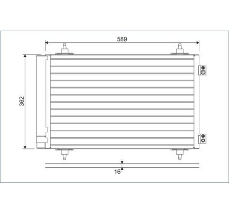 Condensator AC CITROEN C8. JUMPY II. FIAT SCUDO. ULYSSE. LANCIA PHEDRA. PEUGEOT 807. EXPERT. EXPERT TEPEE. TOYOTA PROACE 1.6D-2.