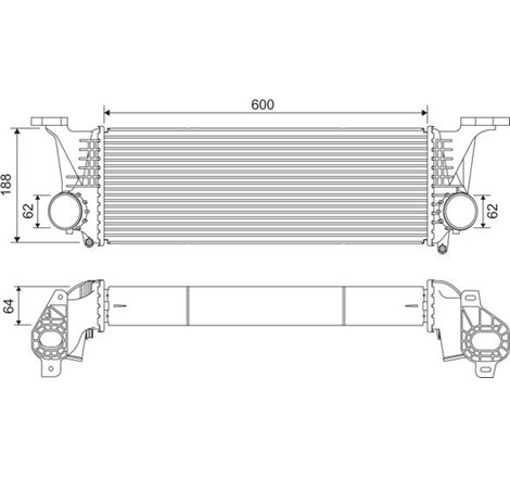 Supply air cooler IVECO DAILY V. DAILY VI 2.3D-3.0D 09.11- - Valeo-818315