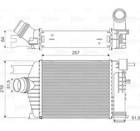 Supply air cooler DACIA DUSTER. DUSTER-SUV. RENAULT CAPTUR I. CLIO IV. CLIO IV-HATCHBACK. CLIO IV-KOMBI 0.9-1.5D 11.12- - Valeo-