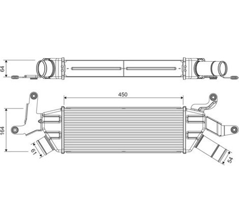 Supply air cooler CITROEN C-CROSSER. C-CROSSER ENTERPRISE. MITSUBISHI OUTLANDER II. PEUGEOT 4007 2.2D 11.06- - Valeo-818370