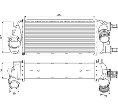 Supply air cooler FIAT 500. 500 C. PANDA 0.9-1.3D 09.09- - Valeo-818695