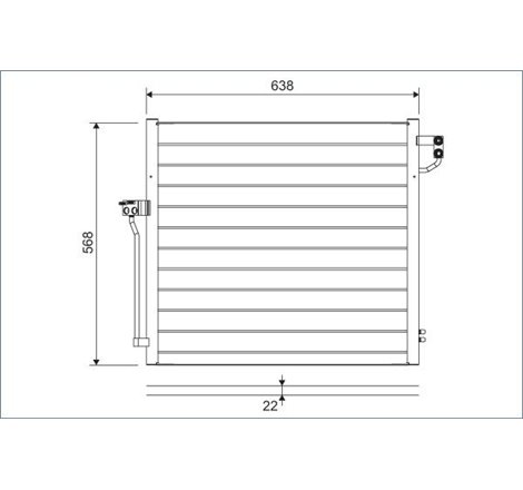 Condensator AC MERCEDES GL X166. GLE C292. GLE W166. GLS X166. M W166 2.2D-5.5 06.11-10.19 - Valeo-822623