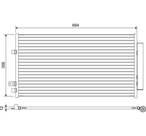 Condensator AC ALFA ROMEO TONALE. FIAT 500X. JEEP COMPASS. RENEGADE 1.0-2.0D 07.14- - Valeo-822638