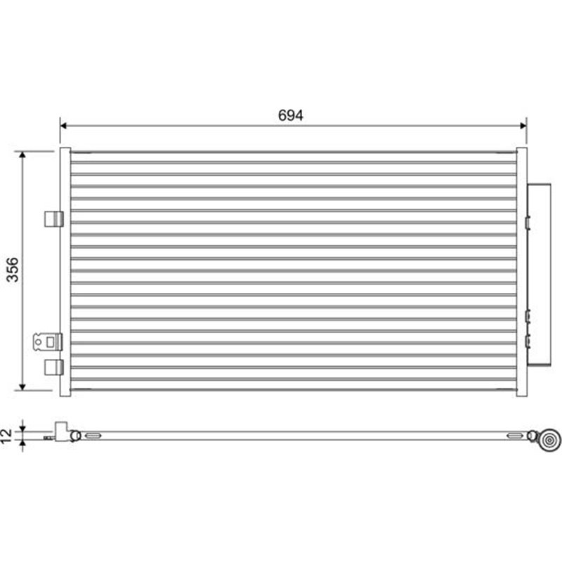 Condensator AC ALFA ROMEO TONALE. FIAT 500X. JEEP COMPASS. RENEGADE 1.0-2.0D 07.14- - Valeo-822638