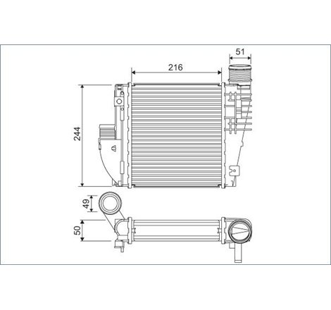 Intercooler, compresor - Valeo-822927