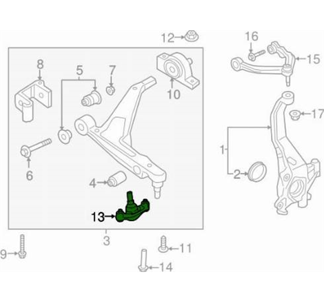 Control arm pin fata ST-R bottom VOLVO S60 III. S90 II. V60 II. V90 II 2.0-2.0D-2.0H 03.16- - Volvo-32221192