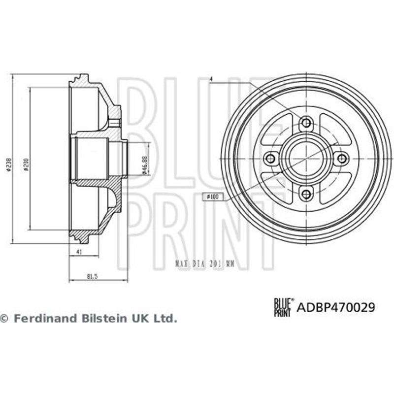 Tambur frana - Blue Print-ADBP470029
