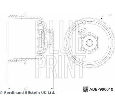 Capac, carcasa filtru ulei - Blue Print-ADBP990010