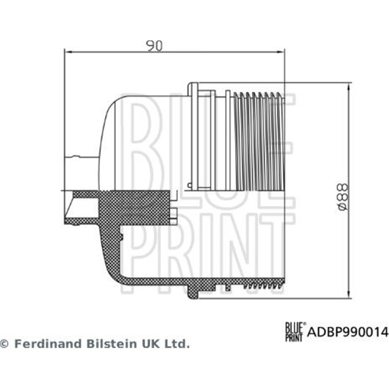 Capac, carcasa filtru ulei - Blue Print-ADBP990014