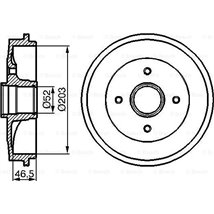Tambur frana Spate CITROEN SAXO. PEUGEOT 106 II. 106 II-HATCHBACK. 206 1.0-2.0D 02.96- - BOSCH-0986477124