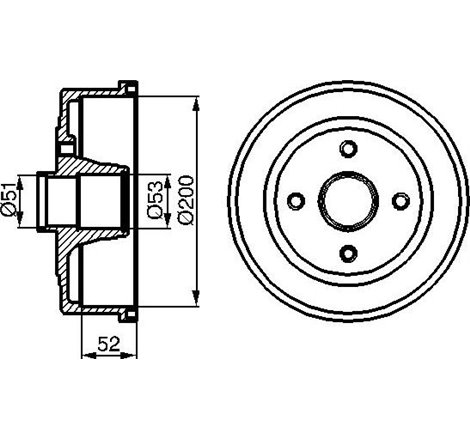Tambur frana Spate OPEL CORSA C. CORSA C-HATCHBACK. TIGRA 1.0-1.8 09.00-06.12 - BOSCH-0986477135