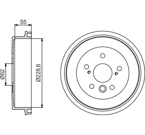Tambur frana Spate TOYOTA RAV 4 I. RAV 4 II 1.8-2.0-2.0D 01.94-11.05 - BOSCH-0986477168