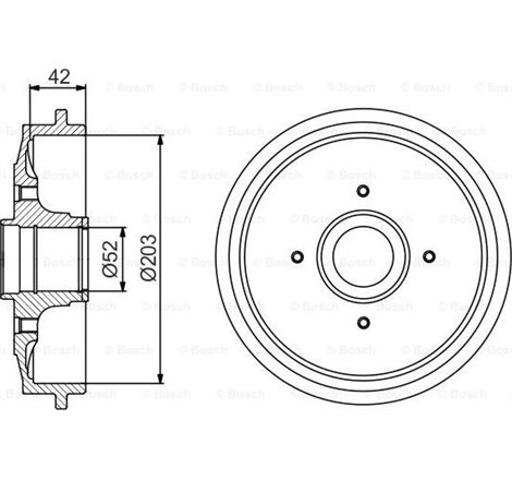 Tambur frana Spate CITROEN C2. C2 ENTERPRISE. C3 I. C3 PLURIEL. PEUGEOT 1007. 206. 206. 208 I 1.1-1.6D 02.02- - BOSCH-0986477201