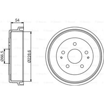 Tambur frana Spate DAIHATSU TERIOS 1.3-1.3LPG-1.5 05.97- - BOSCH-0986477230