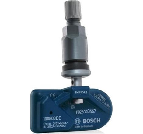 TPMS wheel air sensor BOSCH Quick-Fit. universal programmable. with aluminium valve dark-grey. 433 MHz. EUROPE requires programm