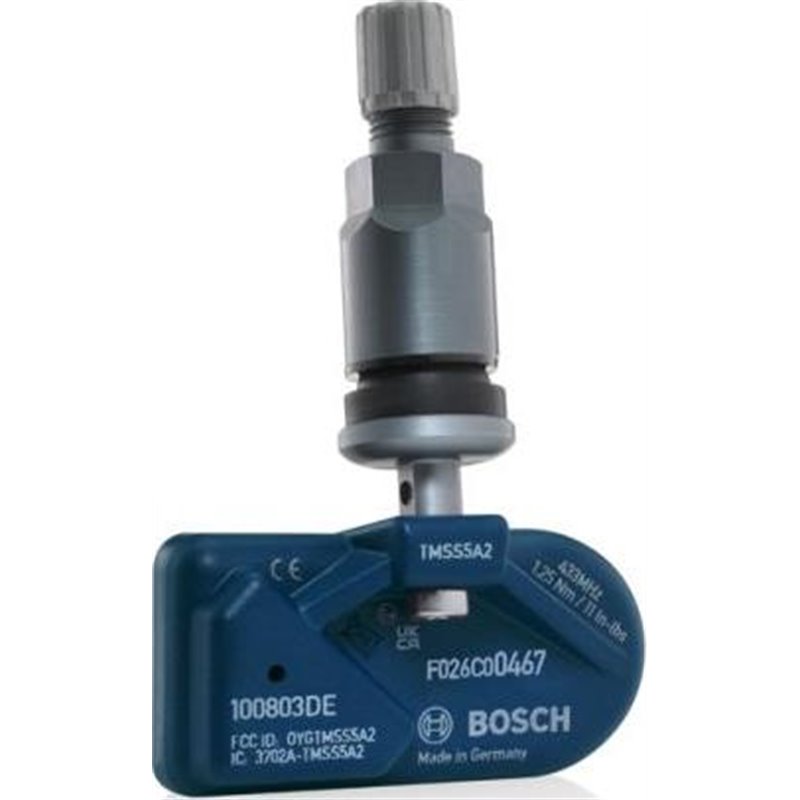TPMS wheel air sensor BOSCH Quick-Fit. universal programmable. with aluminium valve dark-grey. 433 MHz. EUROPE requires programm