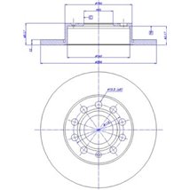 Brake disc. BREMBO Xtra. 1pcs. Drilled. spate . 256 mm. grosime 12 mm. AUDI A3. SEAT ALTEA. ALTEA XL. TOLEDO III. SKODA OCTAVIA 