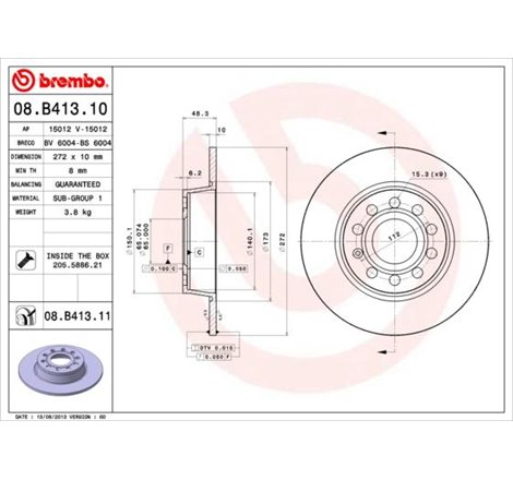Disc frana Spate DR-ST AUDI A1. A3. Q2. TT. CUPRA FORMENTOR. LEON. LEON SPORTSTOURER. SEAT ALTEA. ALTEA XL. ATECA. LEON. LEON SC