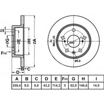 Disc frana Spate DR-ST SUZUKI S-CROSS. SWIFT IV. SX4 S-CROSS. VITARA 1.0-1.6D 10.10- - Brembo-08.C046.11