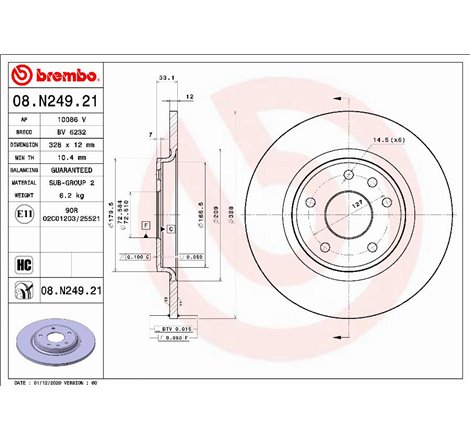 Disc frana Spate DR-ST pentru frane intarite CHRYSLER TOWN & COUNTRY. VOYAGER V. DODGE GRAND. JOURNEY. FIAT FREEMONT. LANCIA VOY