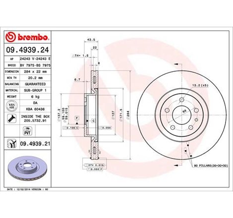 Disc frana Fata DR-ST ALFA ROMEO 147. 156. 164. GT. GTV. SPIDER. FIAT BRAVO II. CROMA. DOBLO. DOBLO CARGO. FIORINO. FIORINO-MINI