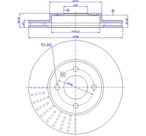 Disc frana Fata DR-ST SEAT AROSA. CORDOBA. CORDOBA VARIO. IBIZA II. INCA. TOLEDO I. VW CADDY II. CADDY III. CADDY II-MINIVAN. CA