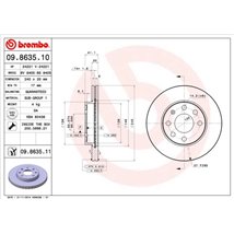 Disc frana Fata DR-ST OPEL CORSA C. CORSA C-HATCHBACK 1.0-1.2-1.7D 09.00-12.09 - Brembo-09.8635.11