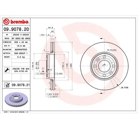 Disc frana Fata DR-ST MERCEDES CITAN MIXTO DOUBLE CABIN. CITAN MPV. CITAN-MINIVAN W415. DACIA DOKKER. DOKKER EXPRESS-MINIVAN. LO