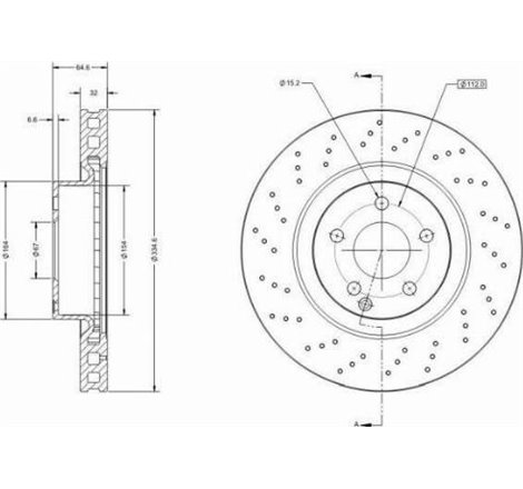 Disc frana Fata DR-ST MERCEDES S W221. V221 2.2D-5.5 10.05-12.13 - Brembo-09.A732.11