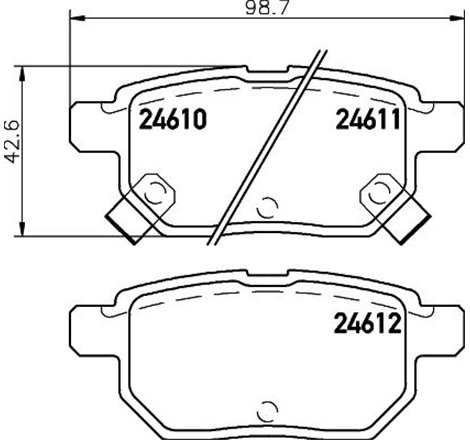 Set placute frana Spate GREAT WALL C30. C50. FLORID. VOLEEX C10. VOLEEX C20R. LEXUS CT. SUBARU TREZIA. TOYOTA AURIS. COROLLA. IQ