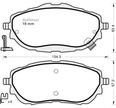 Set placute frana Fata TOYOTA AURIS. COROLLA 1.2-1.8H 03.07-08.19 - Brembo-P 83 150