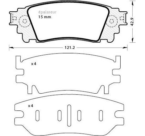 Set placute frana Spate fara optionale. LEXUS NX 2.0-2.5H 07.14- - Brembo-P 83 166