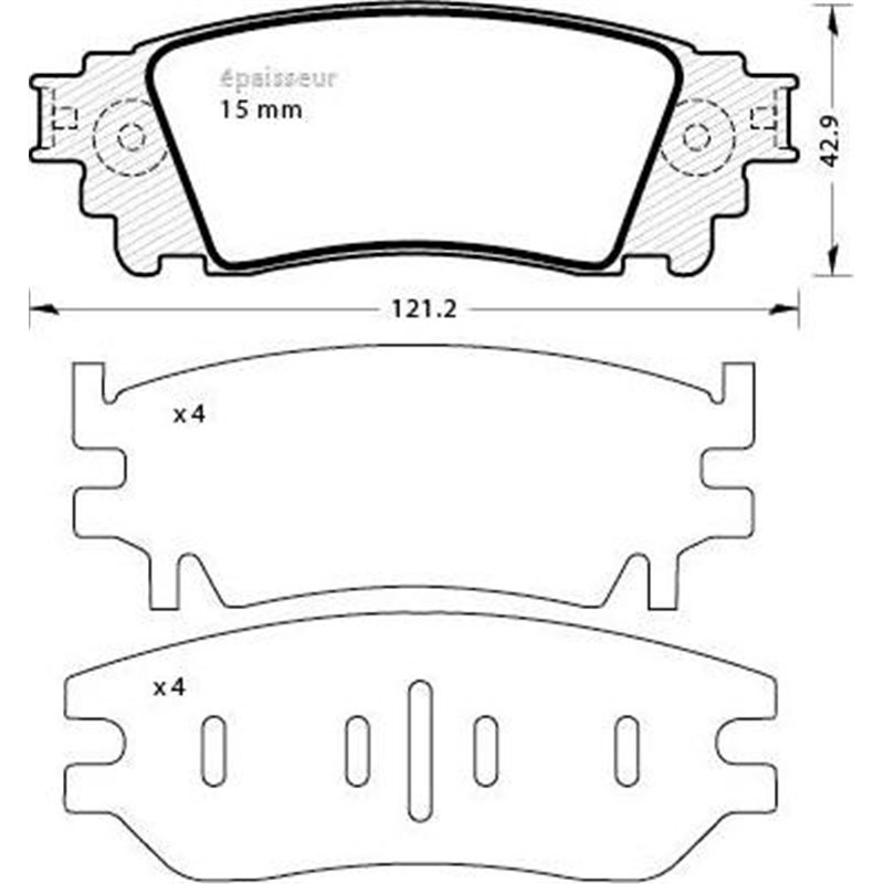 Set placute frana Spate fara optionale. LEXUS NX 2.0-2.5H 07.14- - Brembo-P 83 166