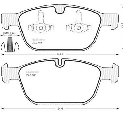 Set placute frana Fata cu lacat. fara optionale. VOLVO XC60 I. XC90 I 2.0-4.4 06.02-12.17 - Brembo-P 86 023