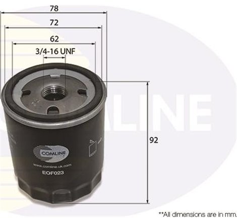 Filtru ulei - Comline-EOF023