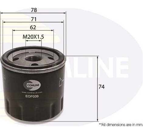 Filtru ulei - Comline-EOF039