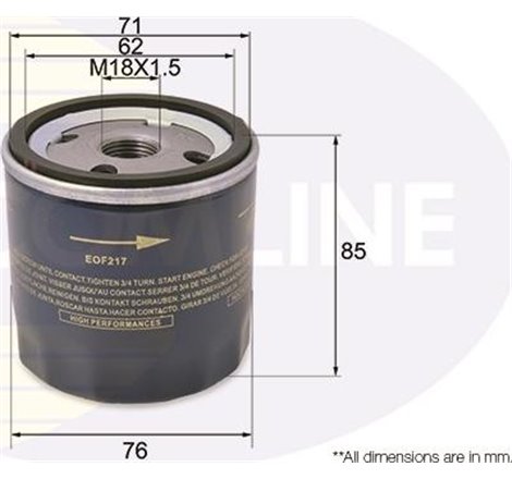 Filtru ulei - Comline-EOF217