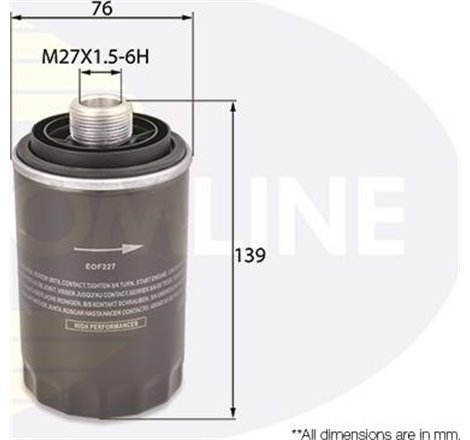 Filtru ulei - Comline-EOF227